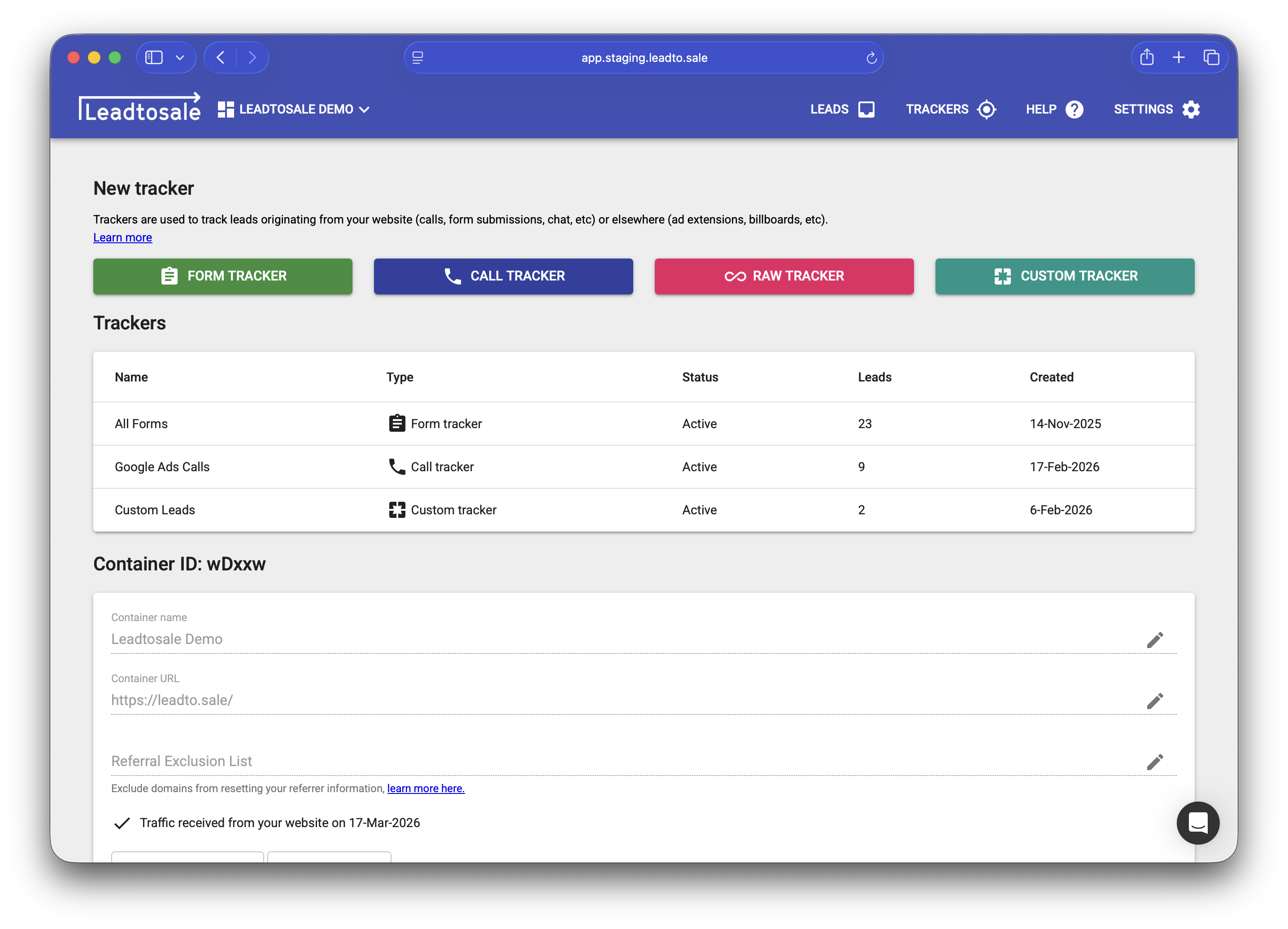 Create a new custom tracker