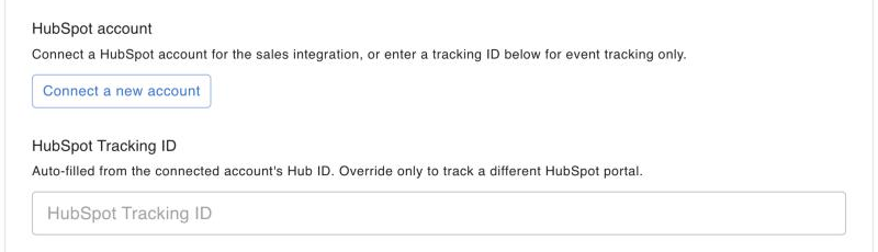HubSpot settings in container settings