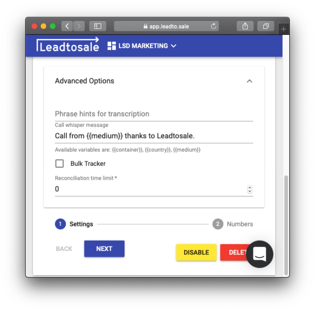 Call whisper messgae with Leadtosale