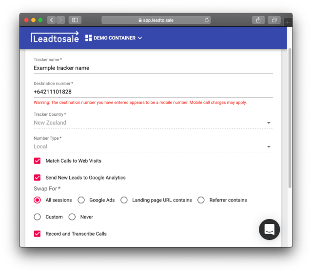 Track phone calls with Leadtosale