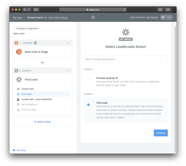 Zapier and Leadtosale