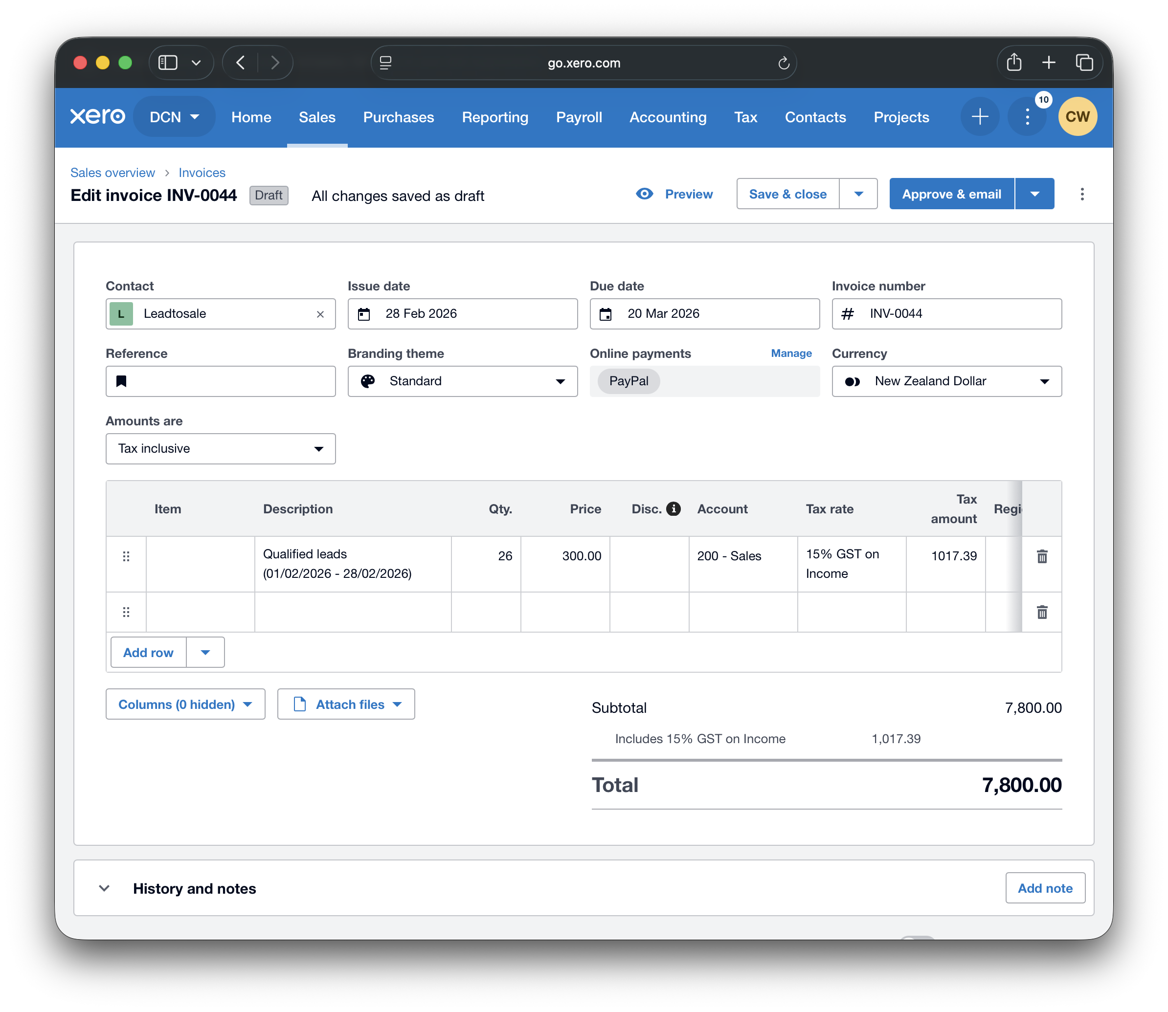 Invoice clients for high quality leads with Leadtosale