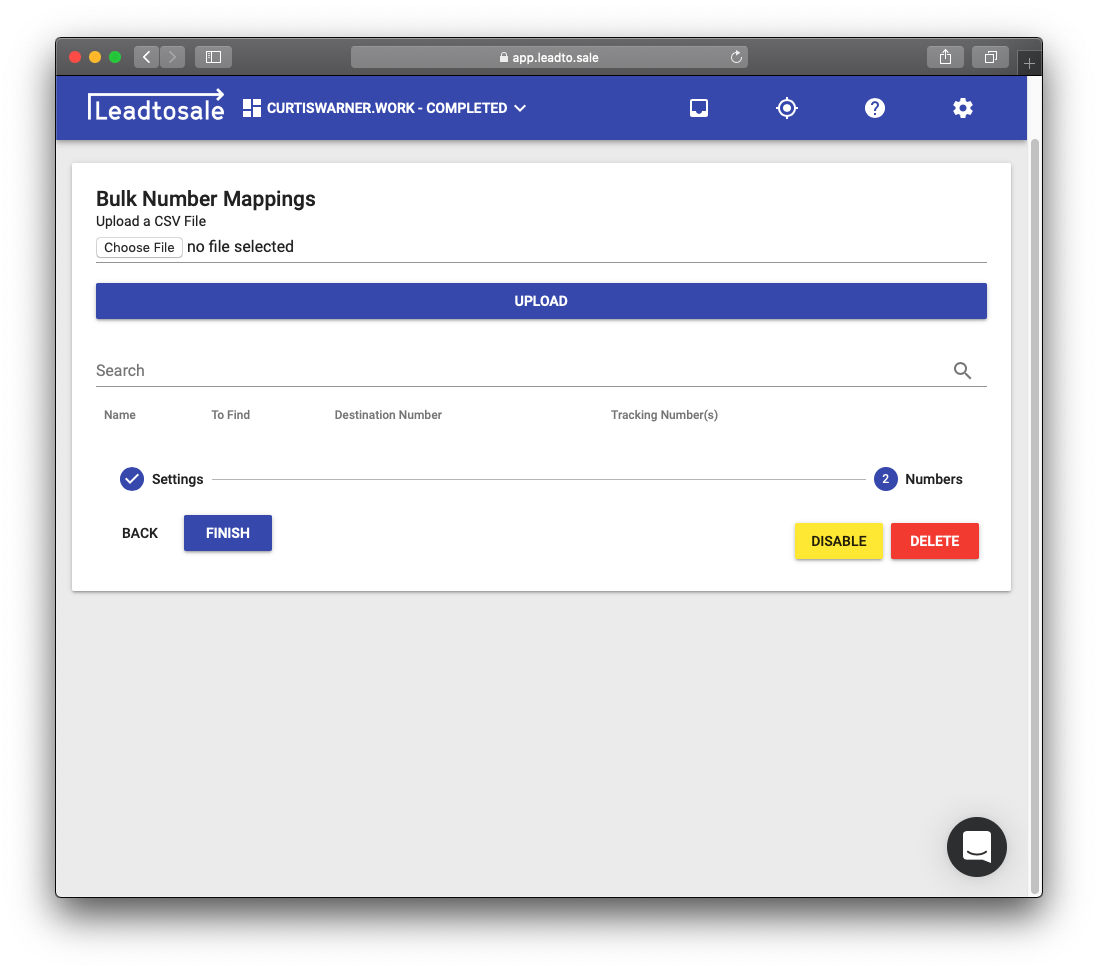 Bulk call tracking with Leadtosale